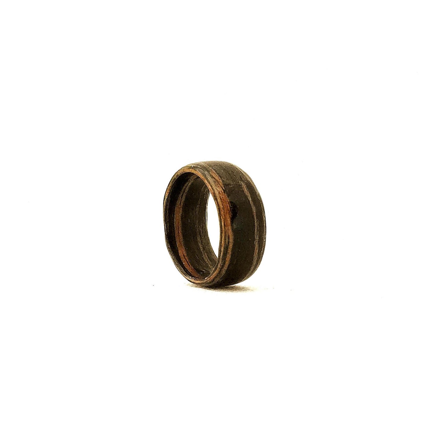 Zebrawood – ręcznie robiona obrączka unisex z drewna, minimalistyczny pierścionek - WoodRingsByJet
