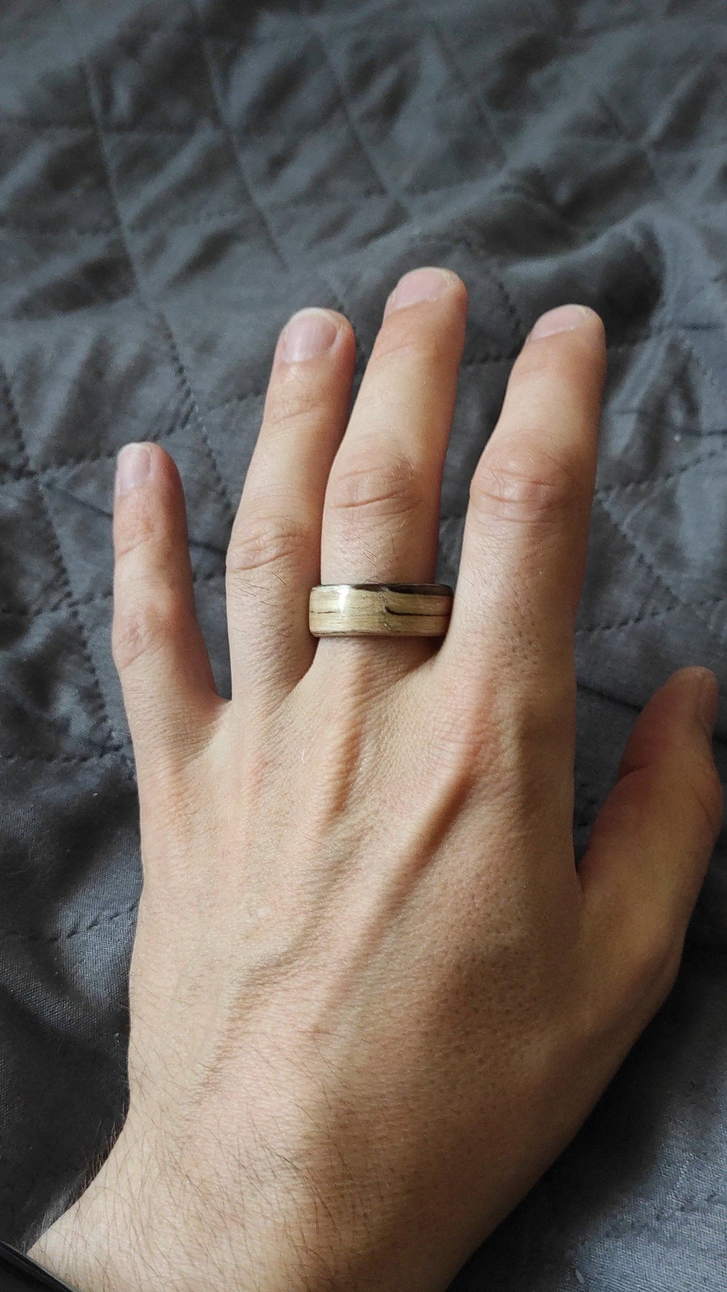 Zebrano — ręcznie wykonana obrączka drewniana (Bentwood) | wodoodporna, uniseks, spersonalizowana - WoodRingsByJet